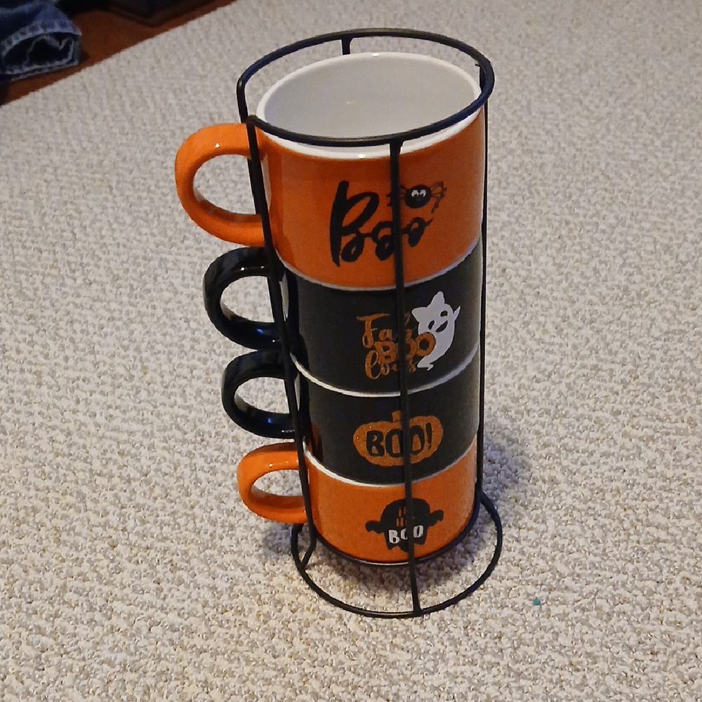 Global Design Halloween Mug Set - Orange and Black